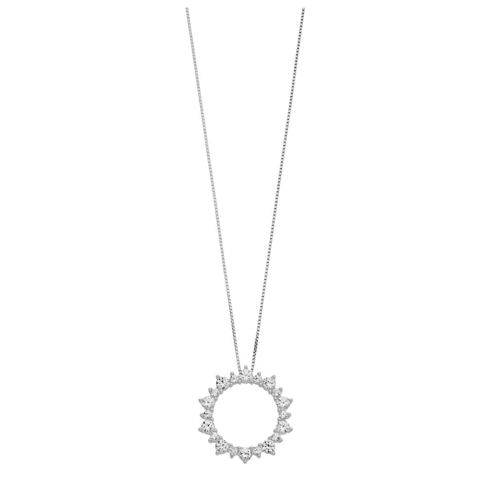 Genuine Diamond & Created White Sapphire Circle